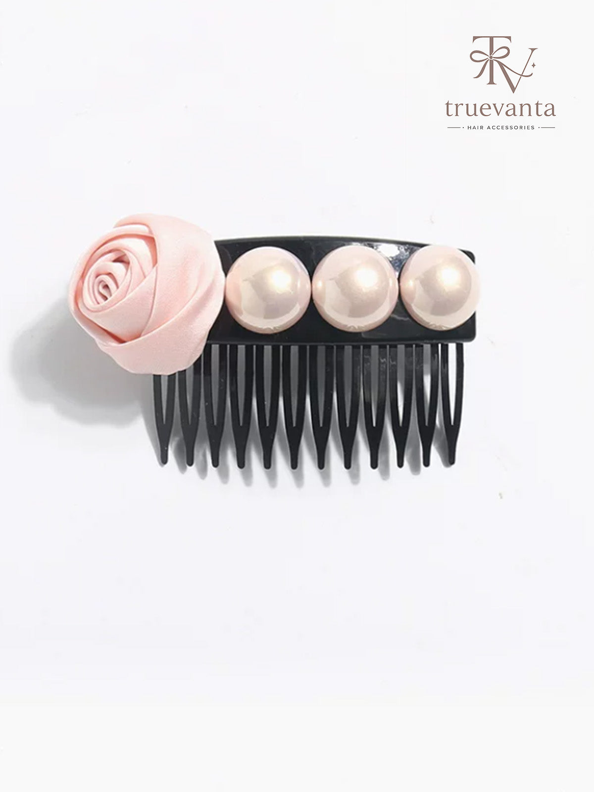 Rose Satin Pearl Comb