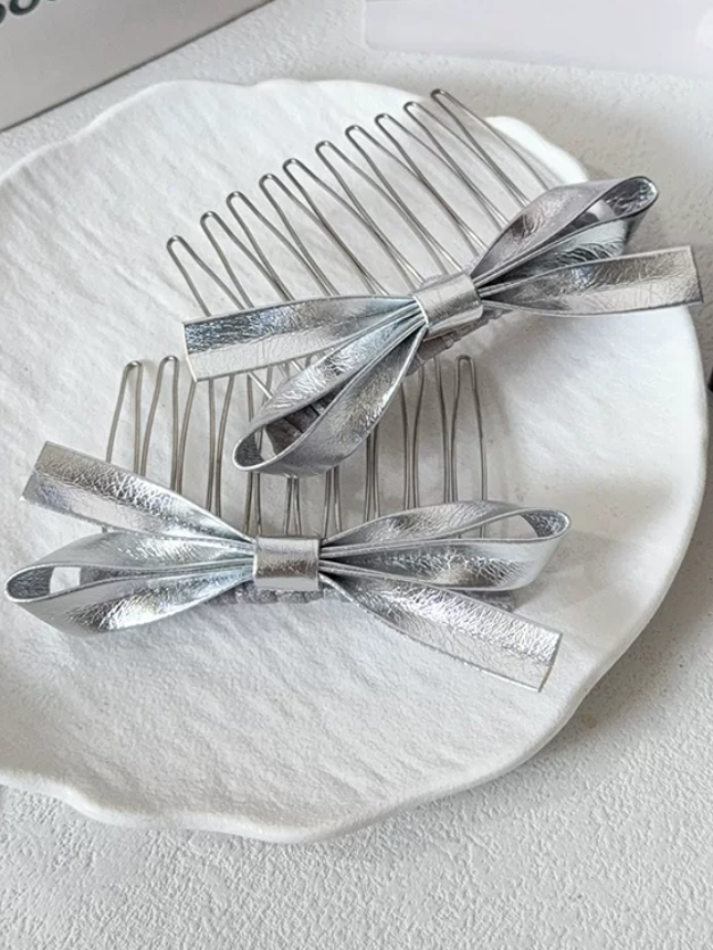 Velvet Bow Crown Comb